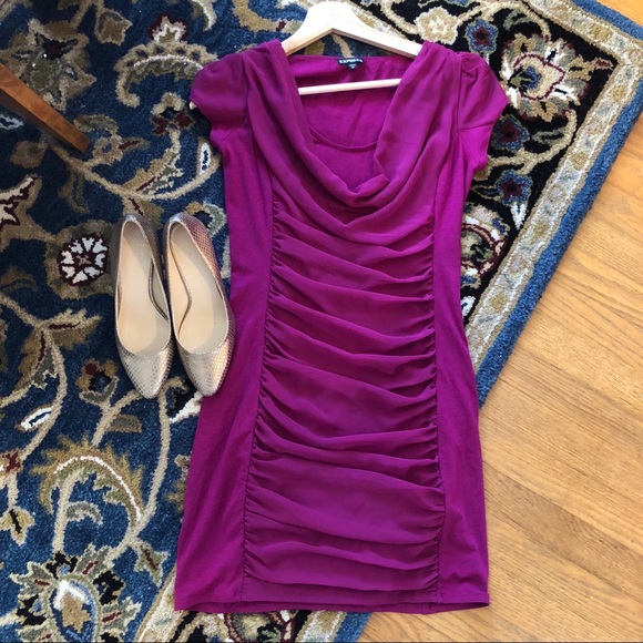 Express Fushcia Ruched Dress XS - Picture 2 of 6